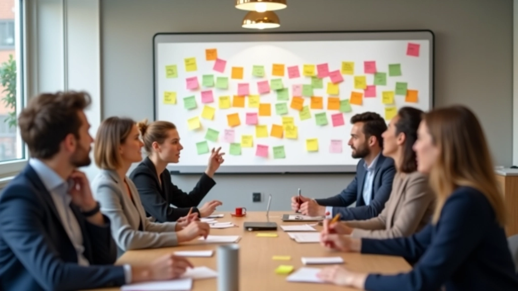 Team brainstorming workshop met notities en ideeën